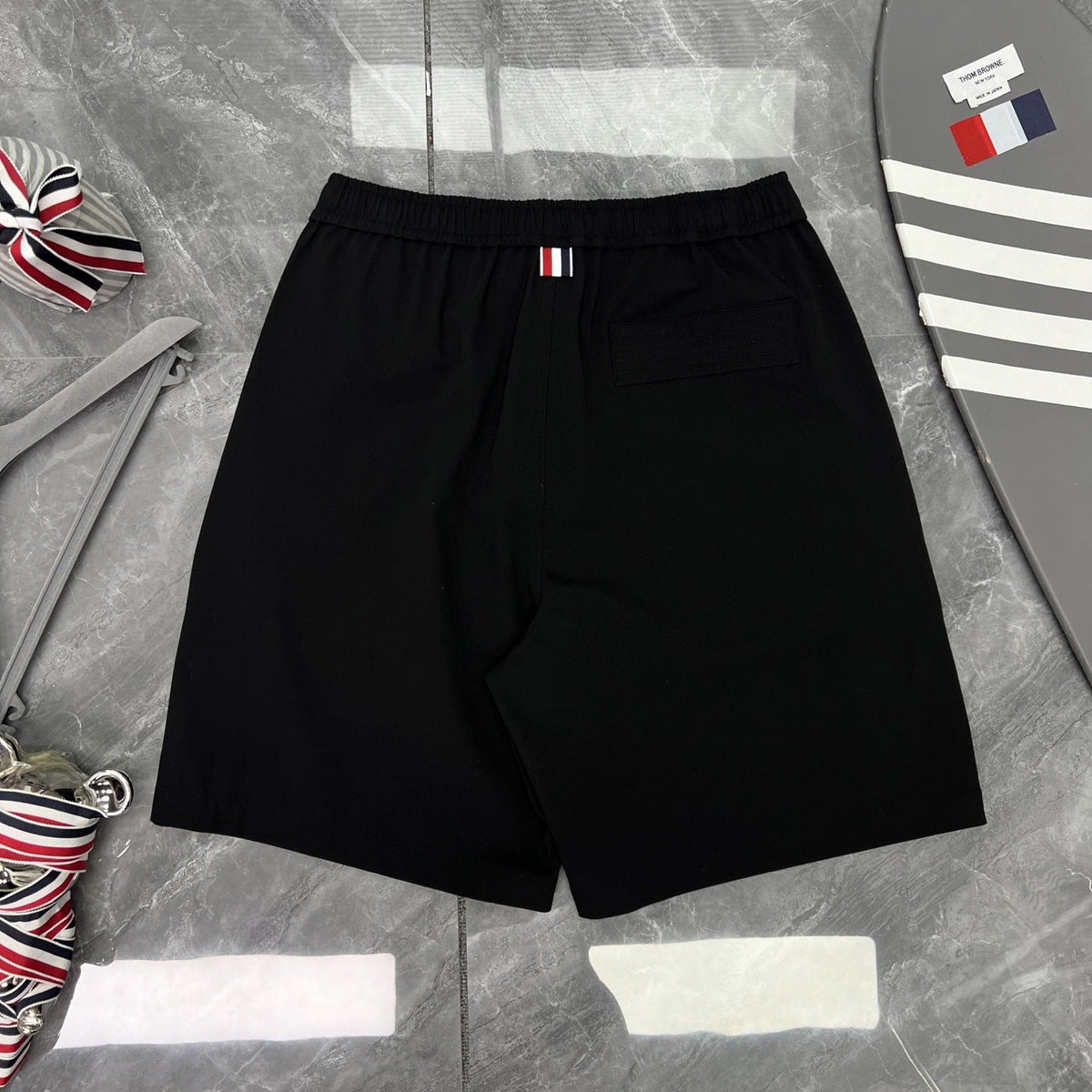 Thom Browne Solid Color Drawstring Casual Shorts