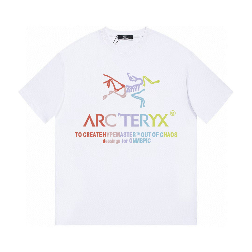 Arc'teryx Multicolor Fossil‑Bird Graphic Letter Print Short‑Sleeve T‑Shirt