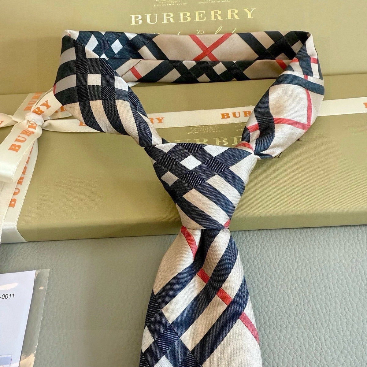 Burberry Style Men's Classic Check Silk Tie