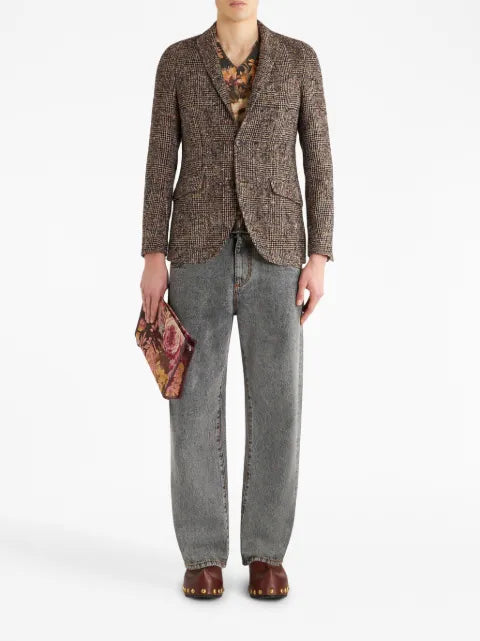 ETRO notched-lapels check-pattern blazer