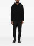 HUGO logo-jacquard long-sleeve hoodie