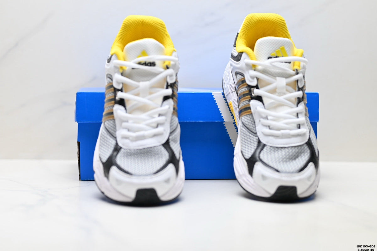 Adidas K81801550 Men's Running Shoes - White/Black/Yellow