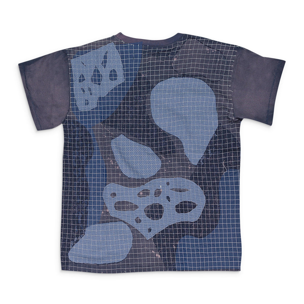INDIGO GRID SHORT SLEEVE T-SHIRT