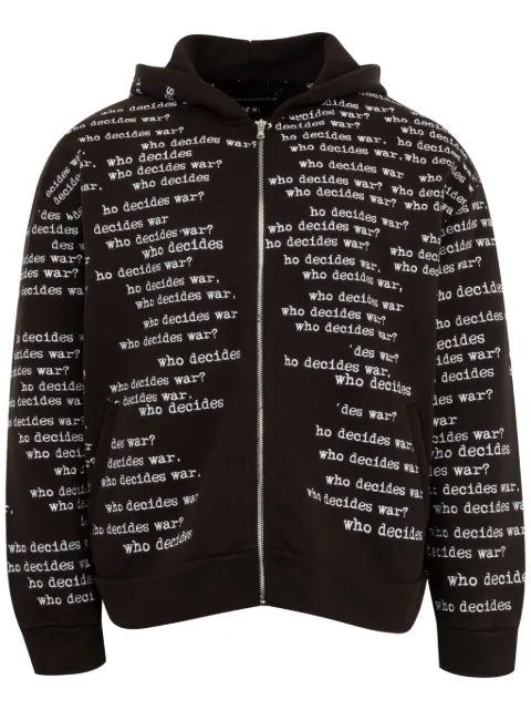 Who Decides War Scripture zip-up hoodie