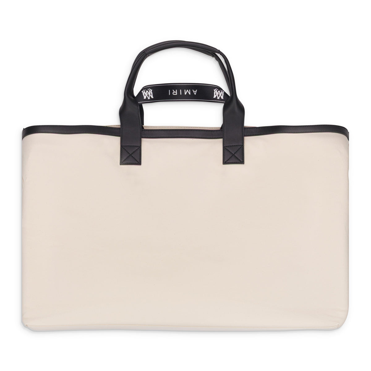 Natural/Black Canvas Embroidery Tote Bag