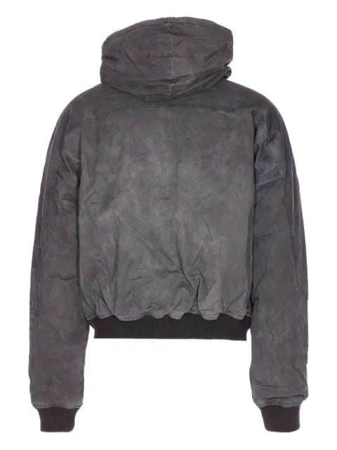 Represent hooded bomber jacket