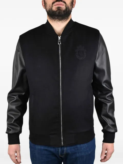 Billionaire logo-embroidered bomber jacket