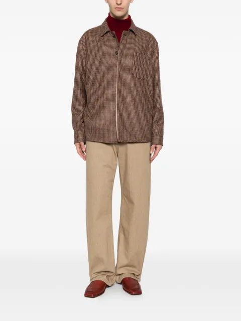 Eleventy houndstooth-pattern shirt jacket