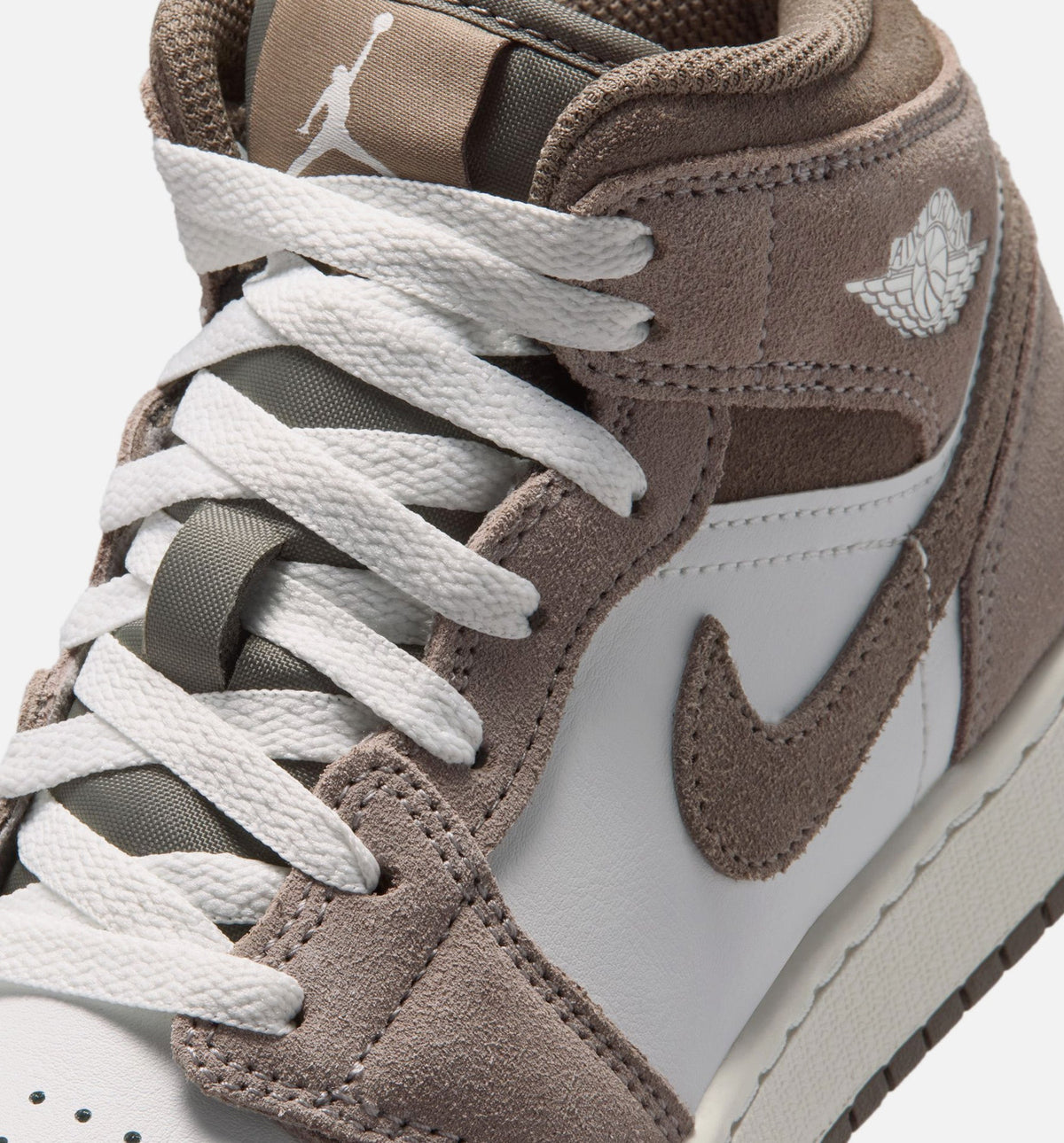 Air Jordan 1 Mid Grade School – Enigma Stone/Olive Grey/Summit White