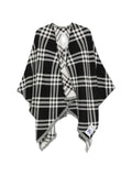 Burberry check frayed cape