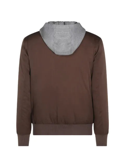 Eleventy silk hooded jacket