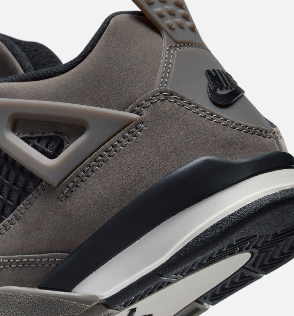 Air Jordan 4 Retro Cave Stone and Black Preschool Lifestyle Shoe