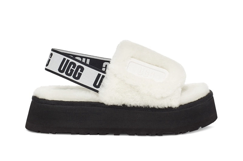 White Disco Fluffy Sandals — New Arrival | In Stock