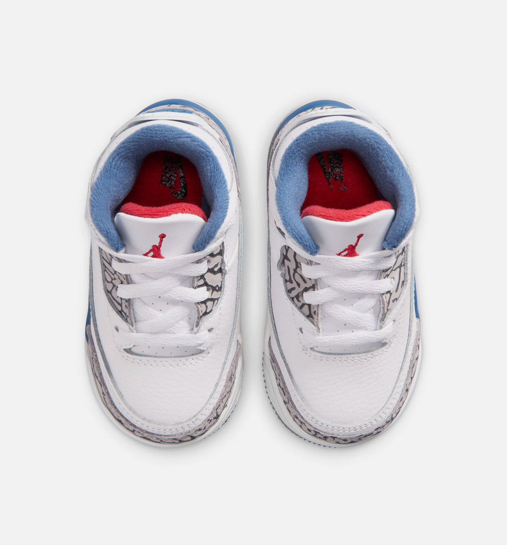 Air Jordan 3 Retro OG True Blue | Infant/Toddler Lifestyle Shoe | White/Fire Red/True Blue