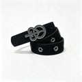 Punk Sunburst Eyelet Belt Vintage Symbol Buckle Faux Horsehair Waist