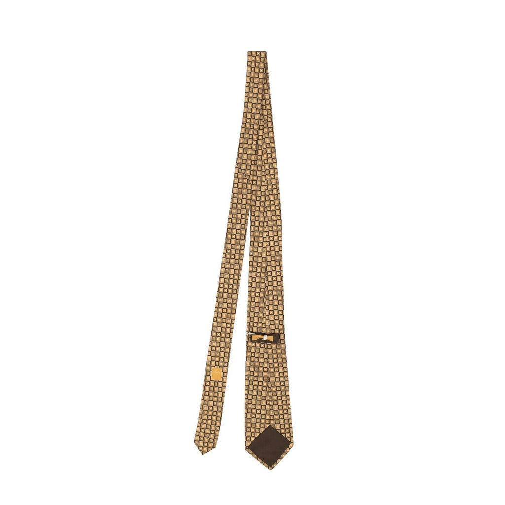Brioni Silk Handmade Geometric Tie - Brown