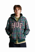 HUF SWEAT PATCH ARCH PLAID ZIP HOODED Forest