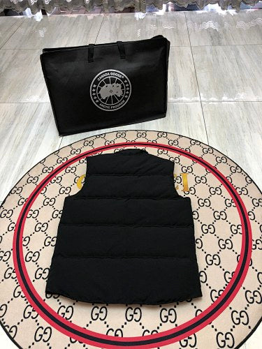 Canada Goose Puffer Vest in Black with Stand Collar and Logo Patch
