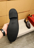 Ferragamo Dark Brown Leather Loafers