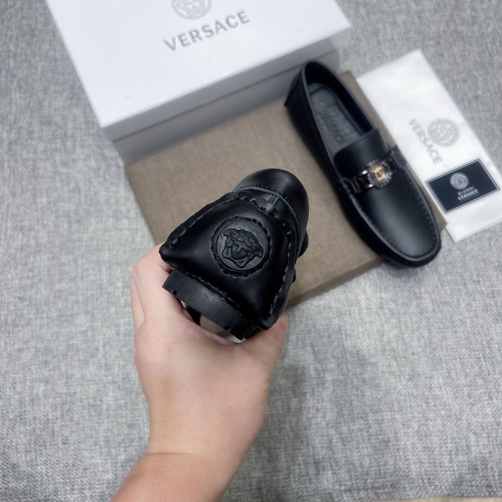 Versace Black Medallion Loafers