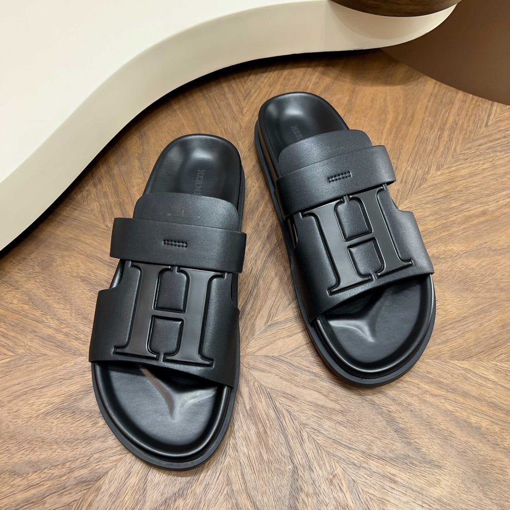 Hermès Men's H-Embellished Slide Sandals