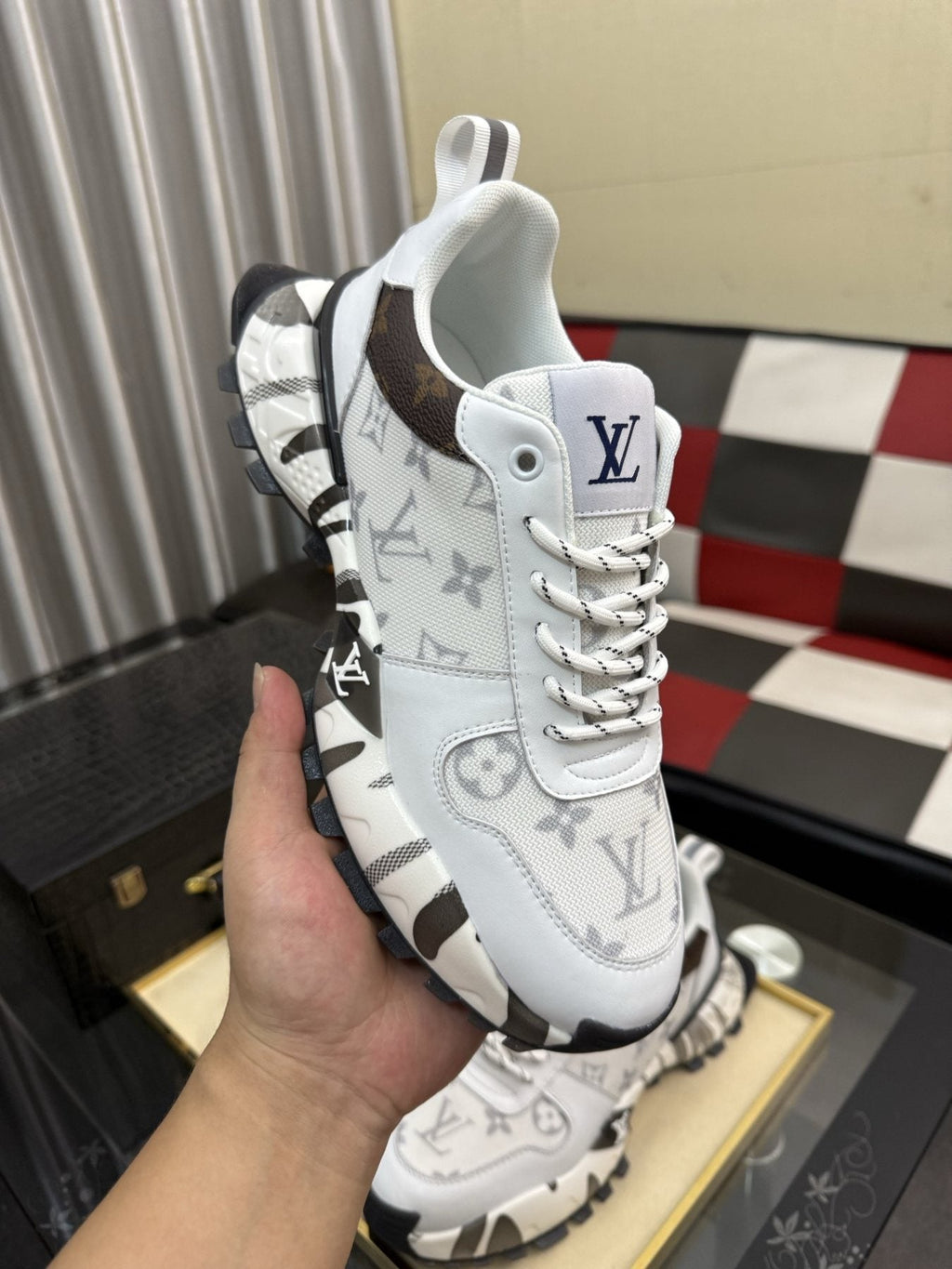Louis Vuitton Graphic-Pattern Chunky Sneakers