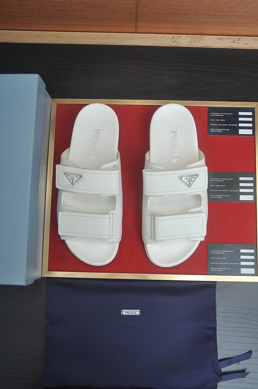 Prada Two-Strap Lug Sole Slide Sandals