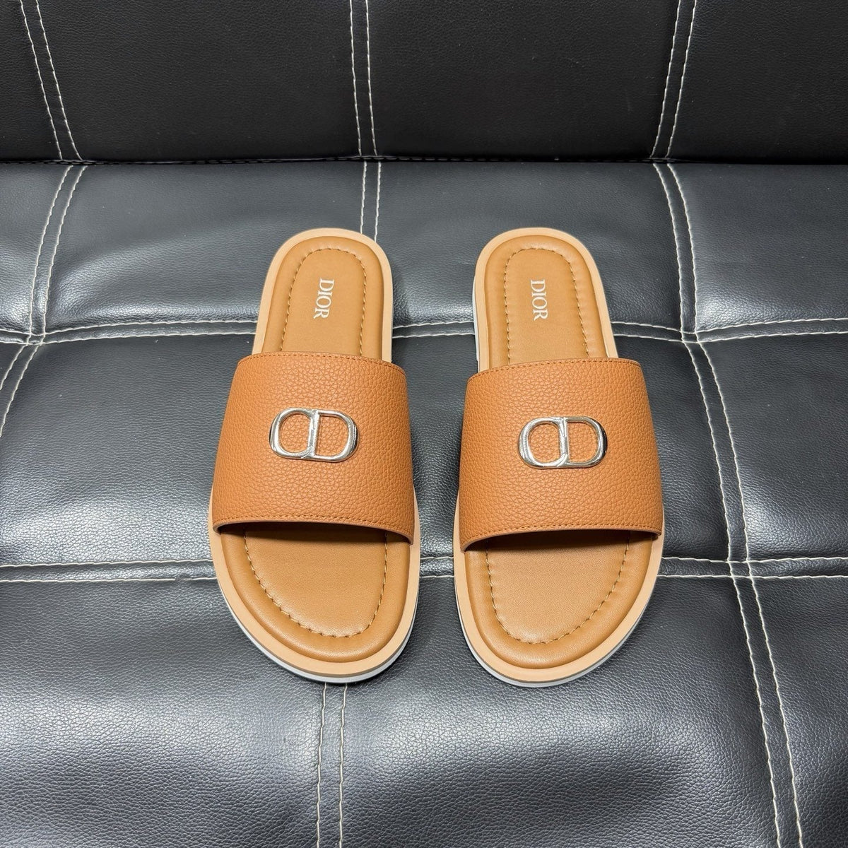Dior Men's CD Emblem Slide Sandals