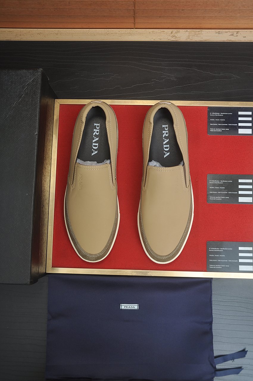 Prada Men's Smooth Slip-On Shoes