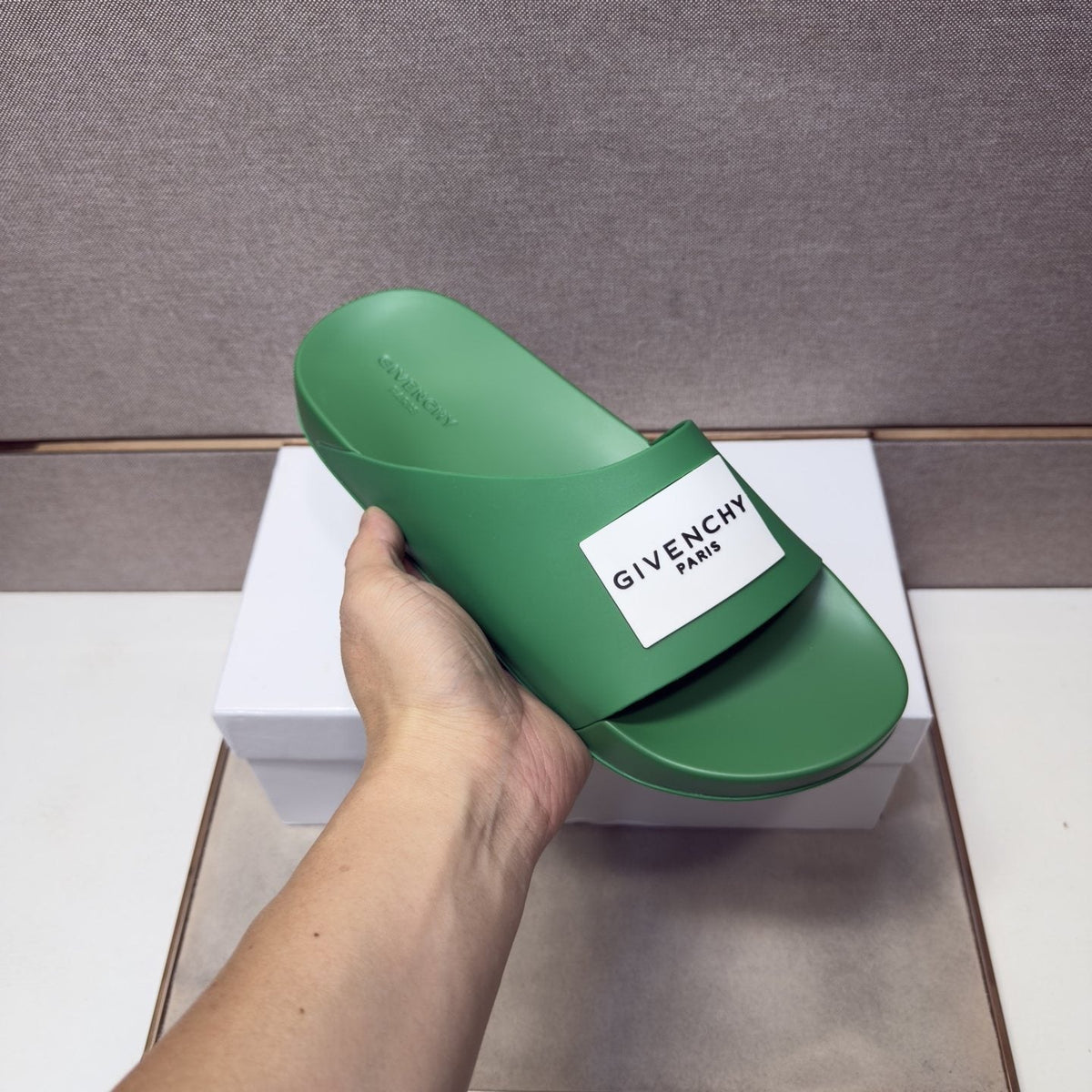 Givenchy Men's Logo Strap Slide Sandals - Contoured Footbed
