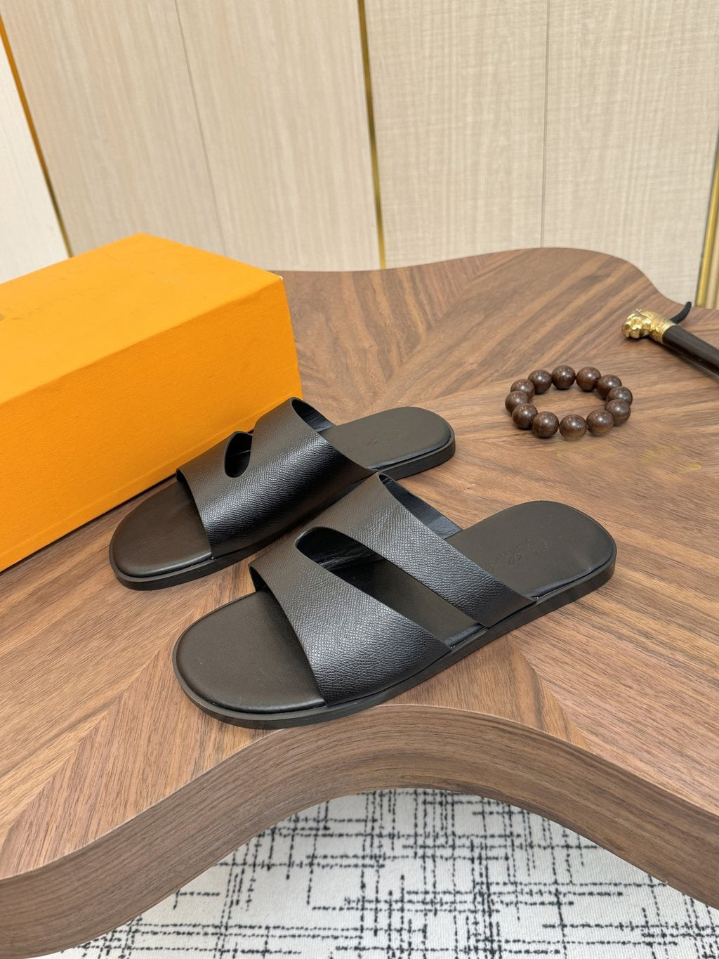 Loro Piana Two-Strap Slide Sandals