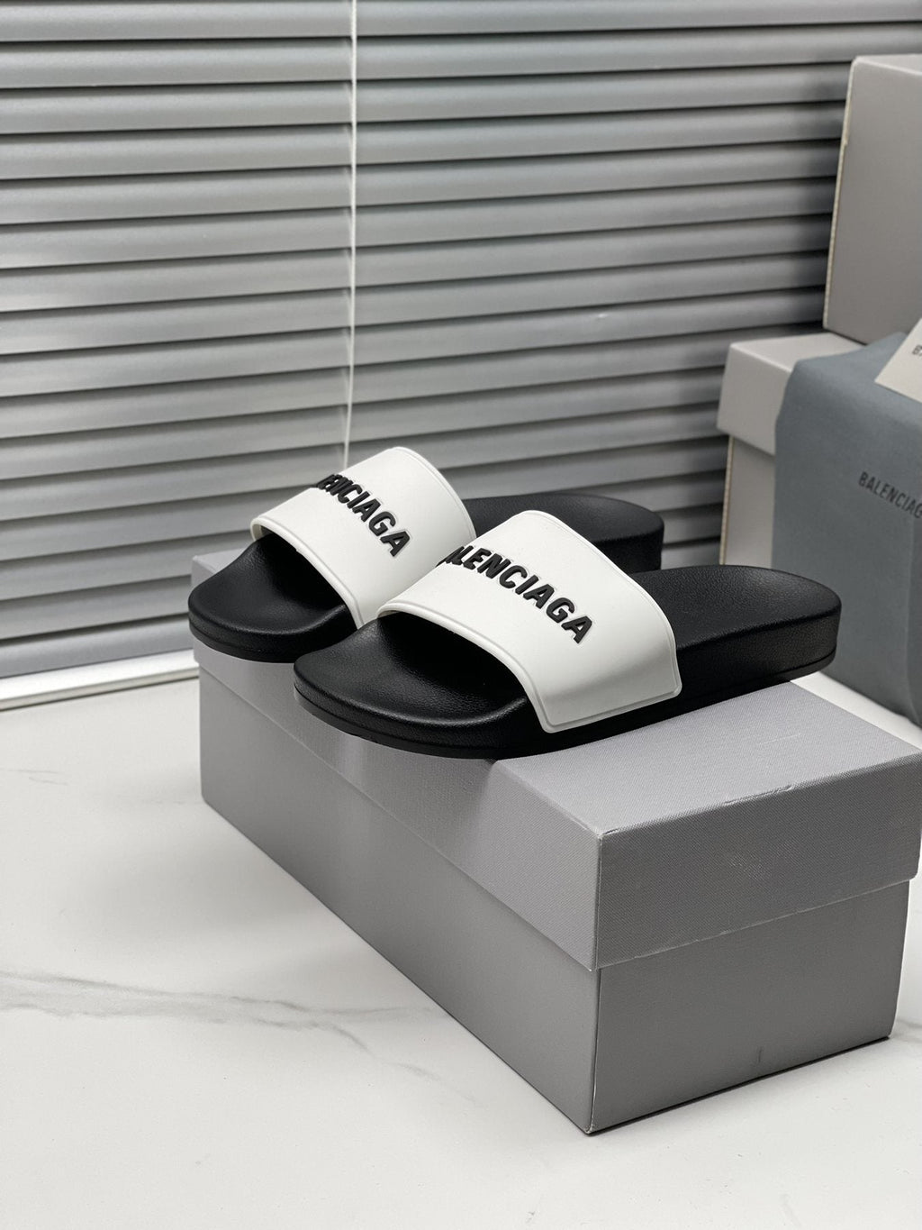 Balenciaga Logo Strap Slide Sandals